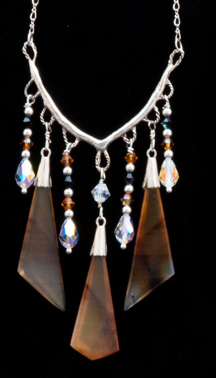 Montana Moss Triple Agate Necklace
