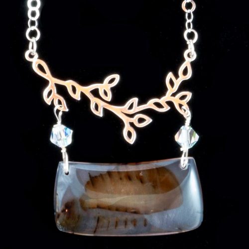 Montana Moss Agate Leaf Festoon Necklace