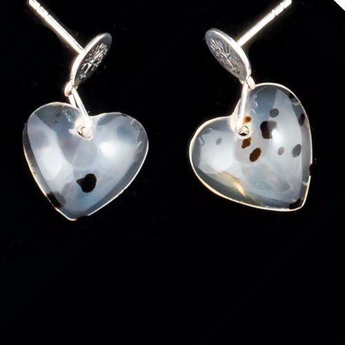 Montana Moss Agate Heart Earrings