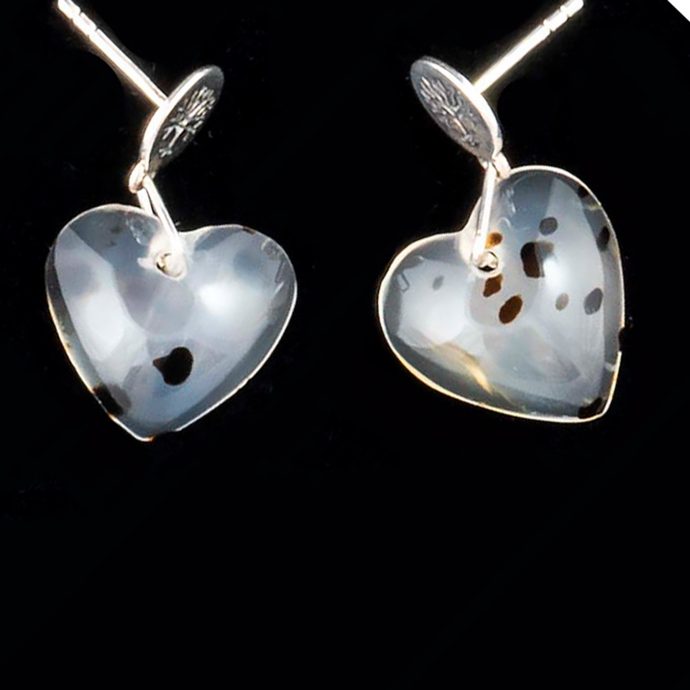Montana Moss Agate Heart Earrings