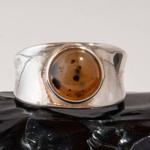 Montana Moss Agate Concave Ring