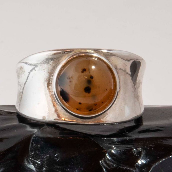 Montana Moss Agate Concave Ring