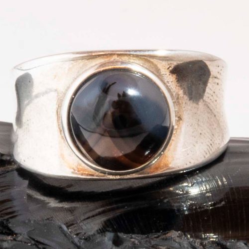 Montana Moss Agate Concave Ring