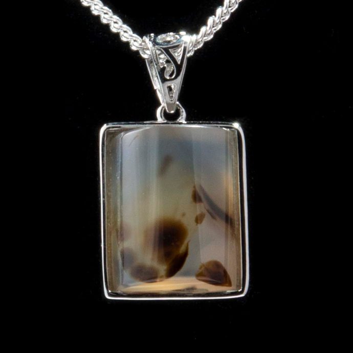 Montana Moss Agate Rectangle Necklace