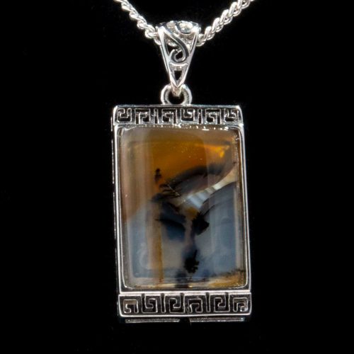 Montana Moss Agate Rectangle Necklace