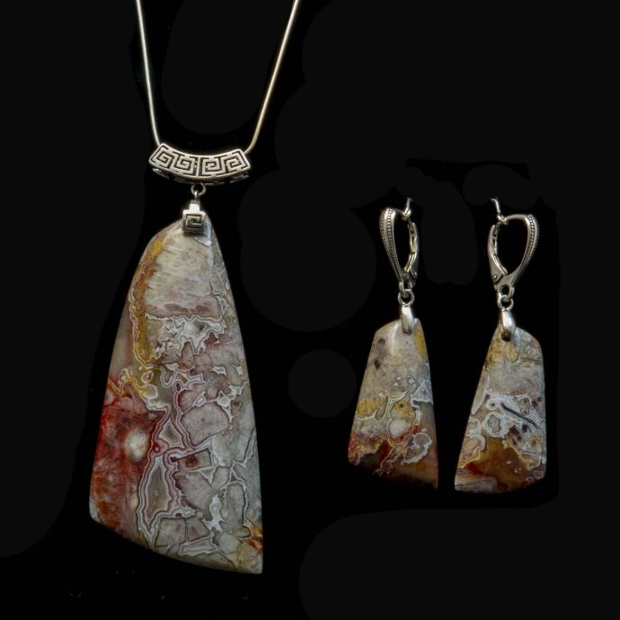 Mexican Crazy Lace Agate Set