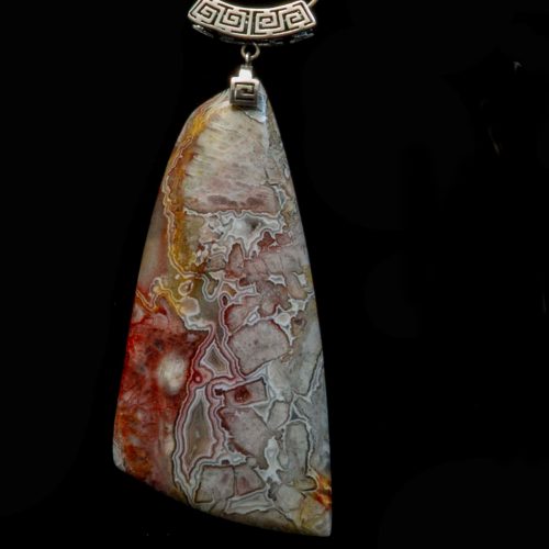 Mexican Crazy Lace Agate Pendant