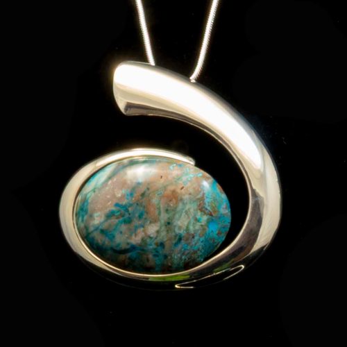 Turquoise/Chrysocolla Infinity Pendant