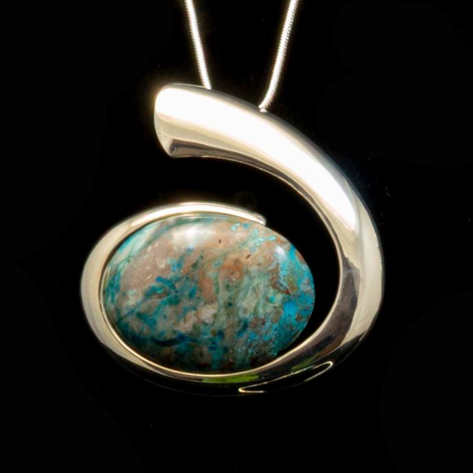 Turquoise/Chrysocolla Infinity Pendant