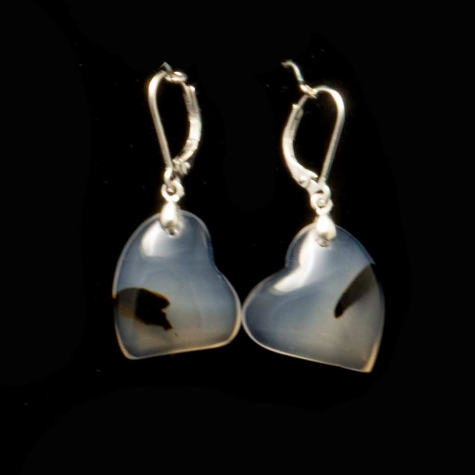 Montana Moss Agate Heart Earrings