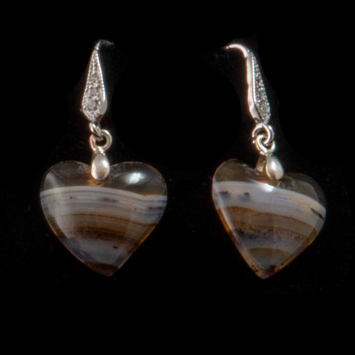 Montana Moss Agate Heart Earrings