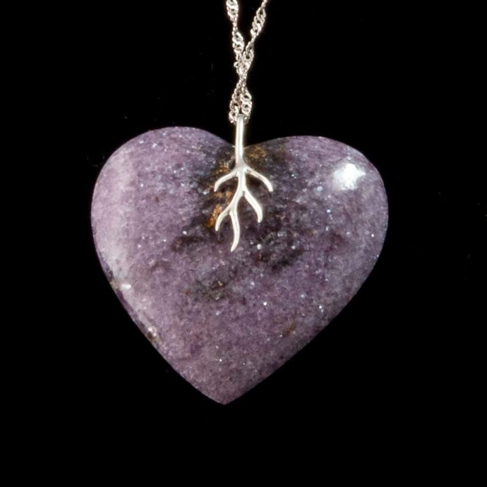 Lepidolite Heart Pendant