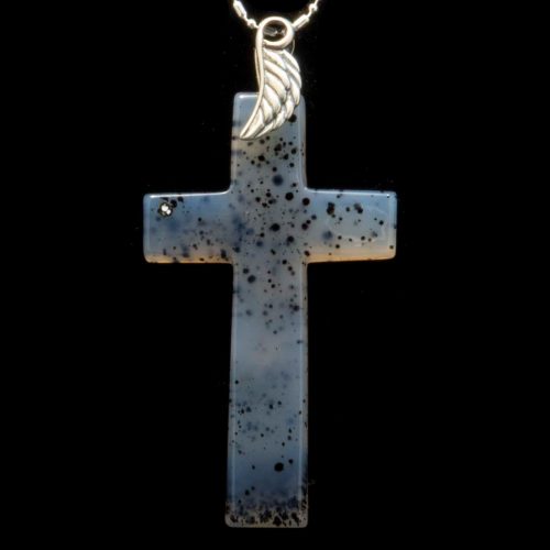 Montana Moss Agate Cross Necklace