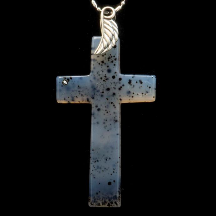 Montana Moss Agate Cross Necklace