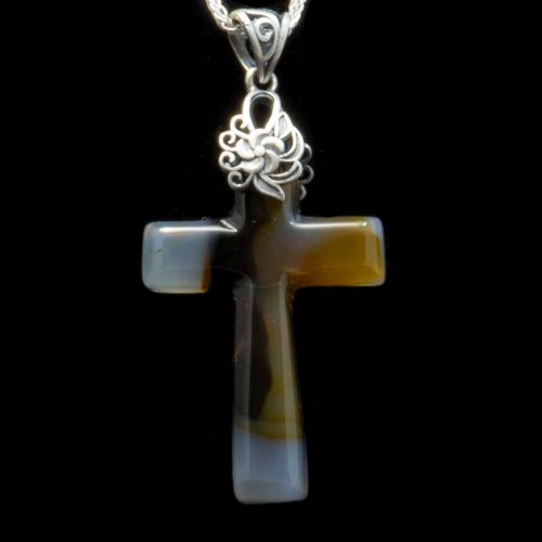 Montana Moss Agate Cross Necklace
