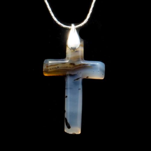 Montana Moss Agate Cross Necklace