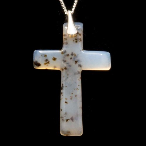 Montana Moss Agate Cross Necklace