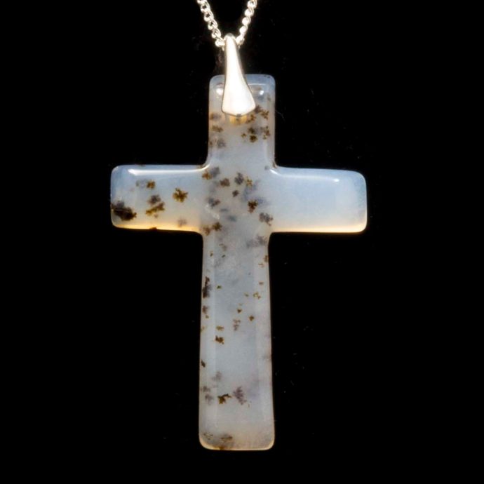 Montana Moss Agate Cross Necklace