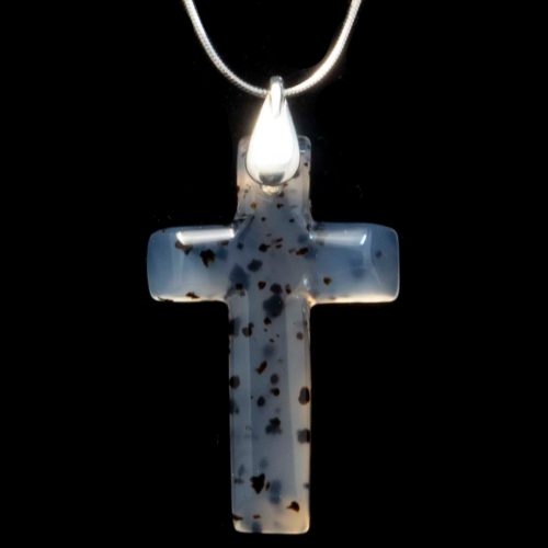 Montana Moss Agate Cross Necklace