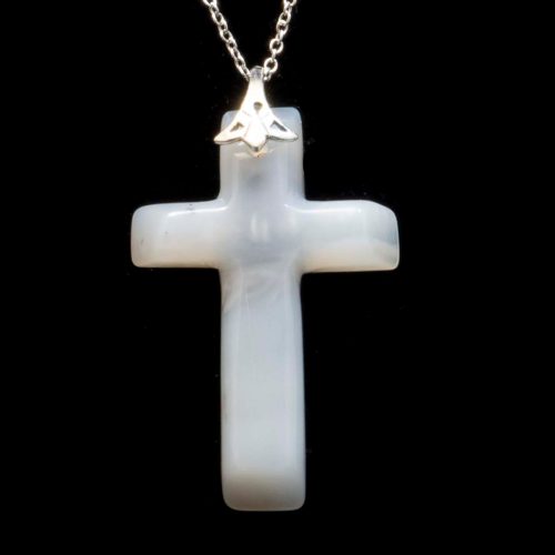 Montana Moss Agate Cross Necklace