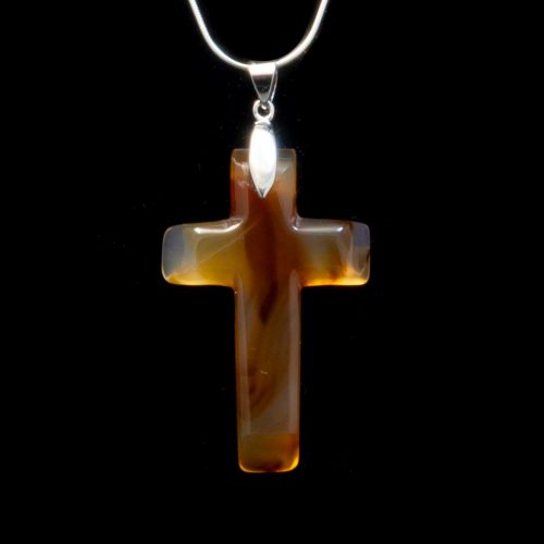 Montana Moss Agate Cross Necklace