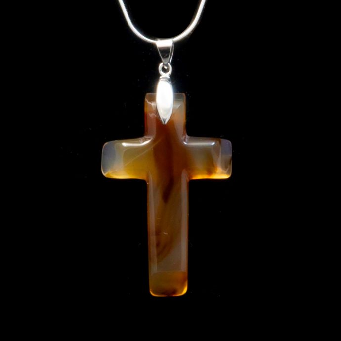 Montana Moss Agate Cross Necklace