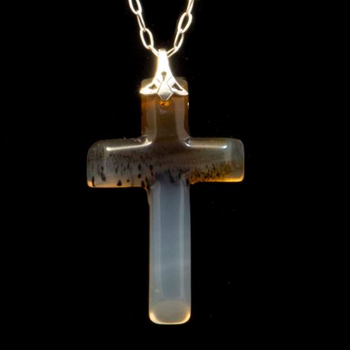 Montana Moss Agate Cross Necklace