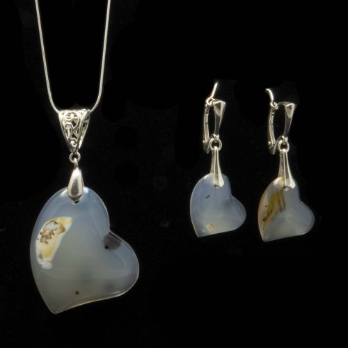 Montana Moss Agate Tipsy Heart Set