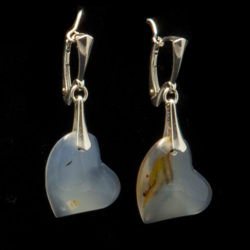 Montana Moss Agate Tipsy Heart Earrings