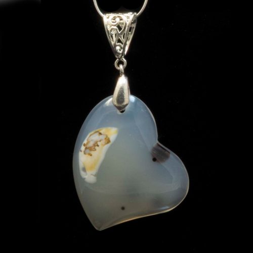 Montana Moss Agate Tipsy Heart Necklace