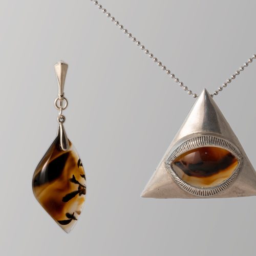 Montana Moss Agate "Eye" Set