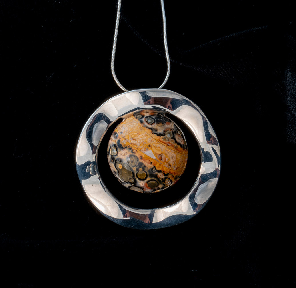 Leopardskin Jasper Wavy Pendant