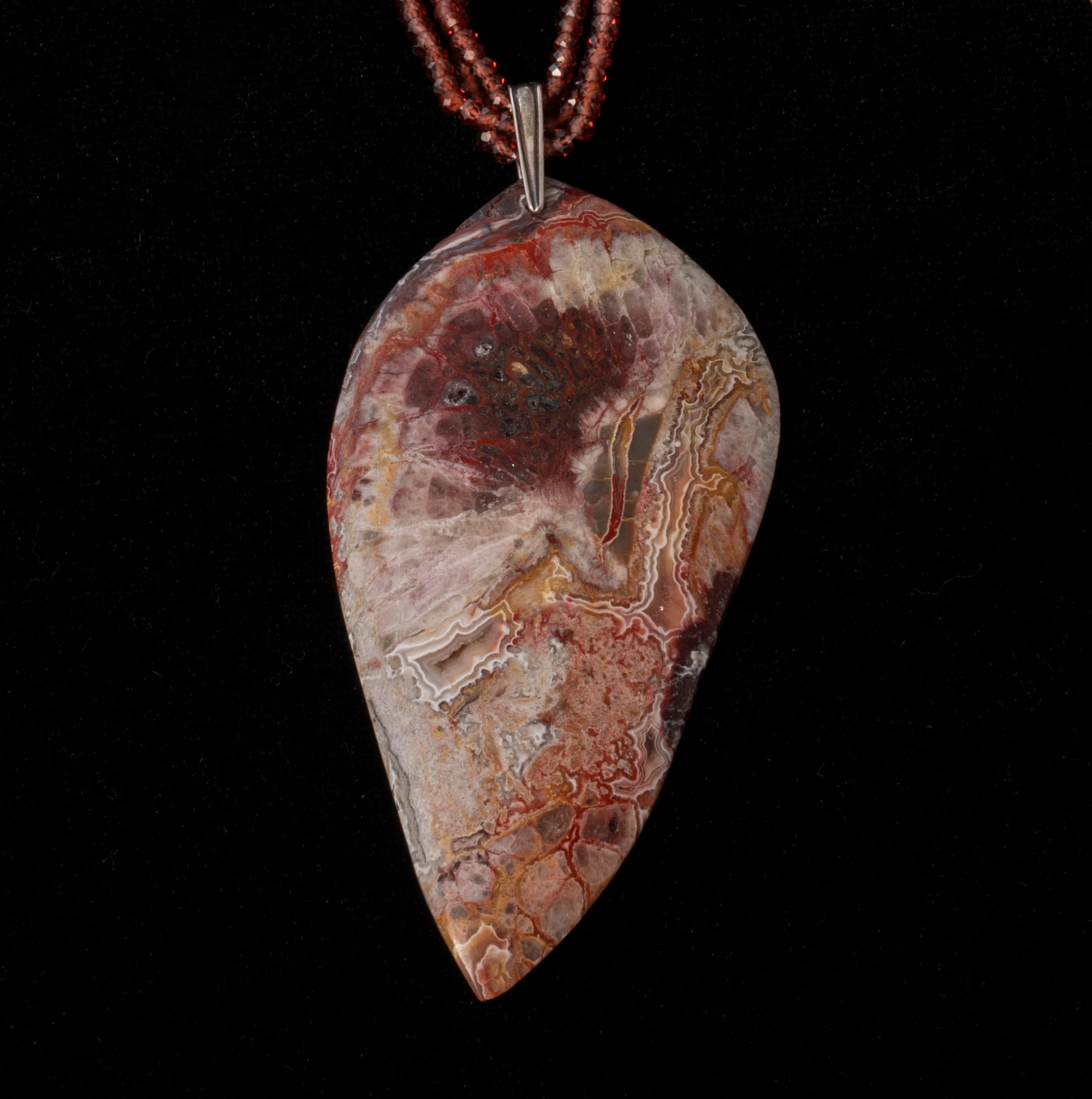 Mexican Crazy Lace Agate Pendant
