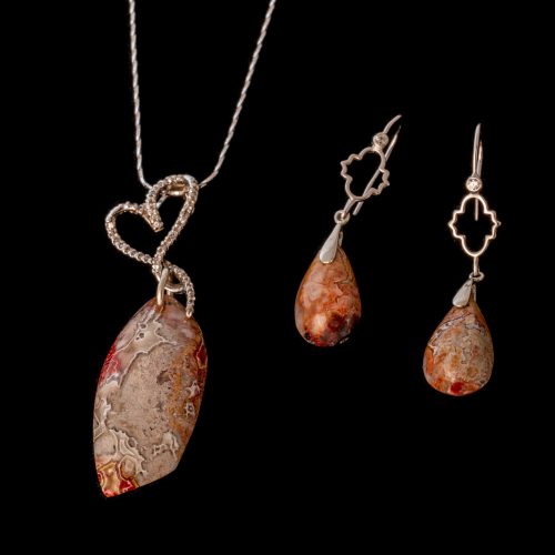 Mexican Crazy Lace Agate Set