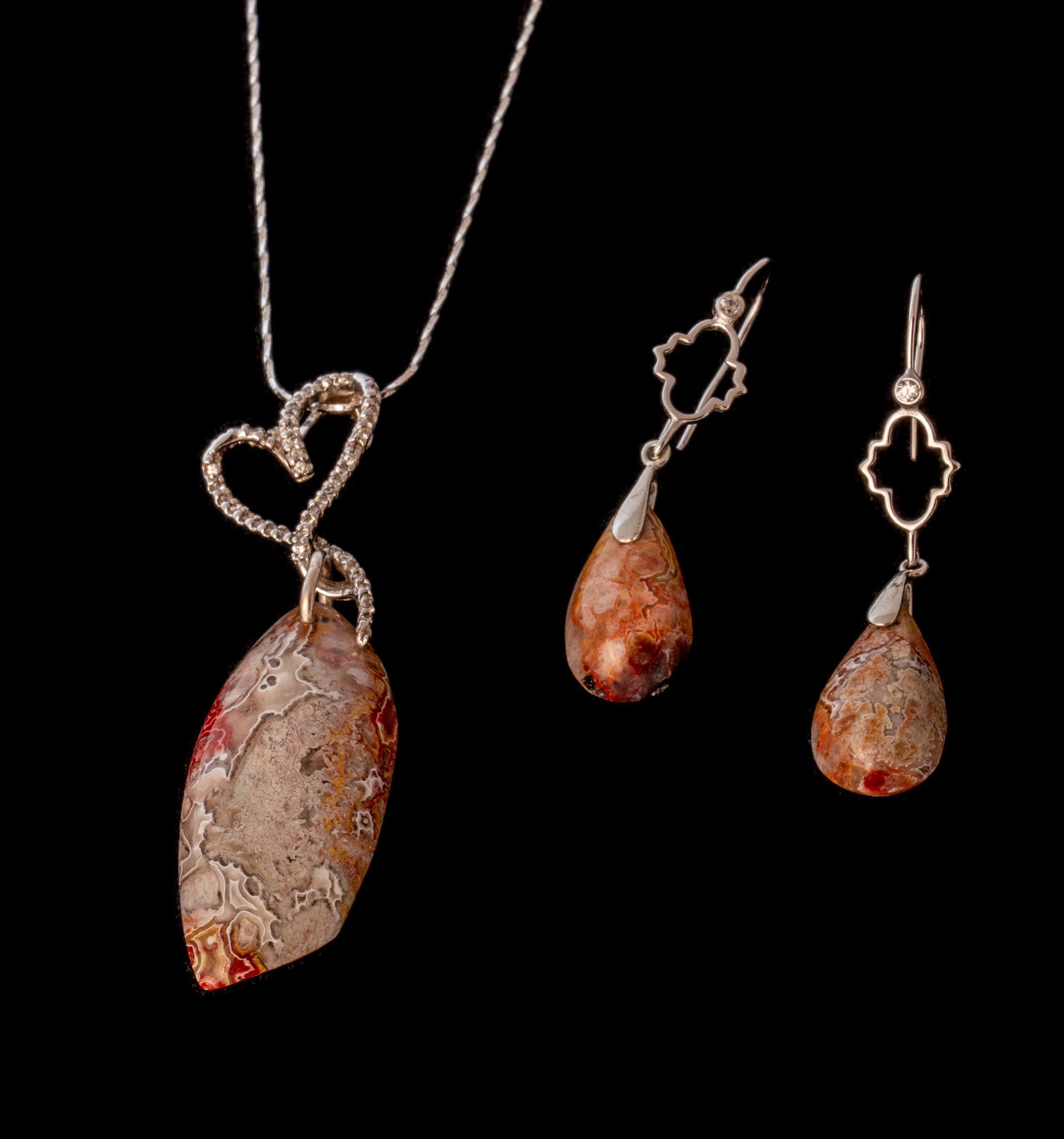 Mexican Crazy Lace Agate Set